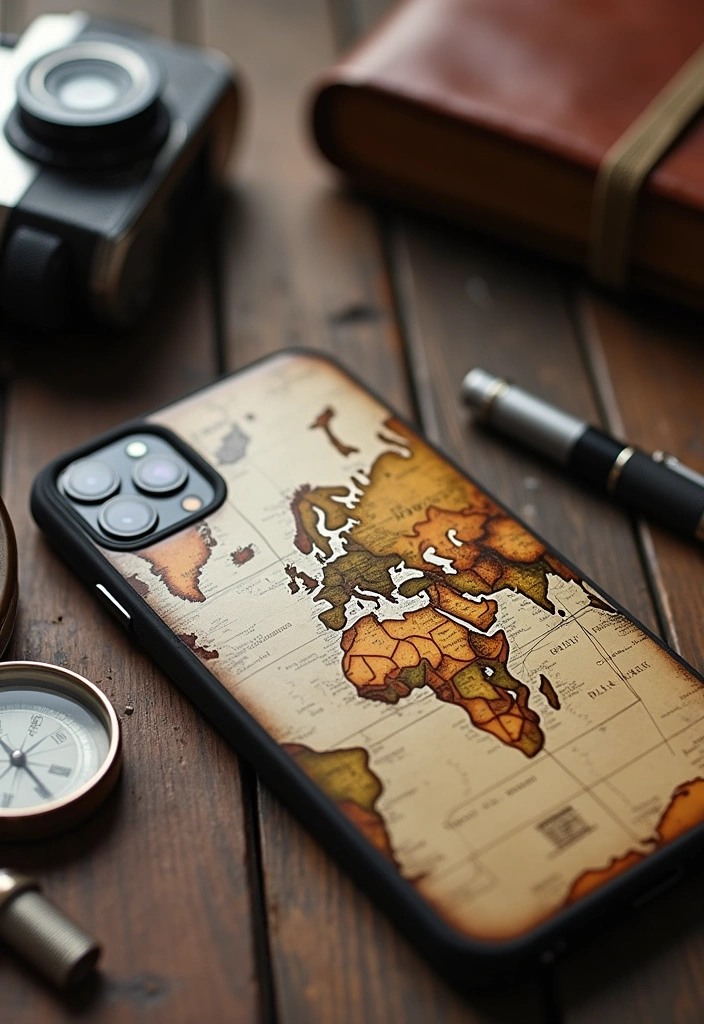 19 Travel-Themed Custom Phone Cases That'll Inspire Your Next Adventure (Don't Miss #4!) - 1. Wanderlust World Map Case
