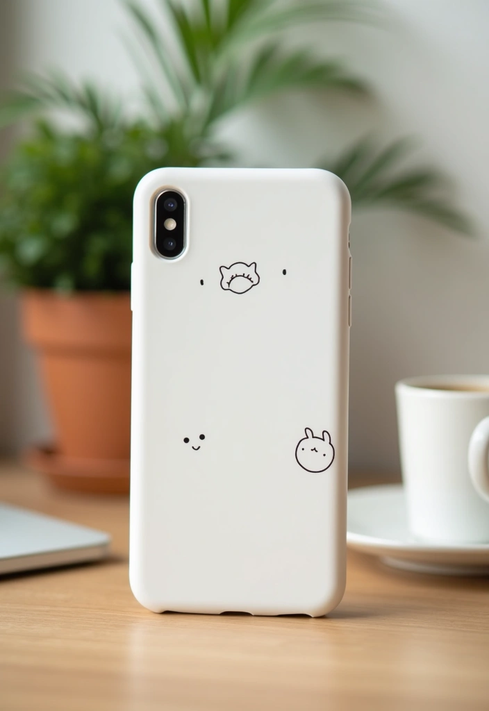 20 Kawaii Anime Phone Cases That Will Make You Squeal with Joy (Don’t Miss #5!) - 6. Minimalist Kawaii