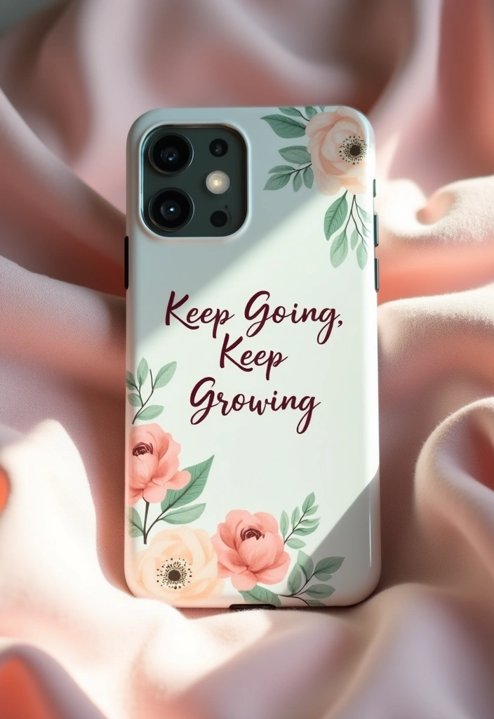 22 Motivational Custom iPhone Cases That'll Inspire You Daily (You Won't Forget #8!) - 1. 'Keep Going, Keep Growing'