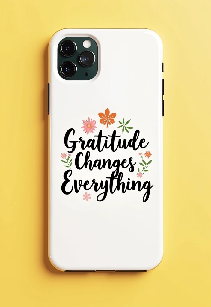 22 Motivational Custom iPhone Cases That'll Inspire You Daily (You Won't Forget #8!) - 13. 'Gratitude Changes Everything'
