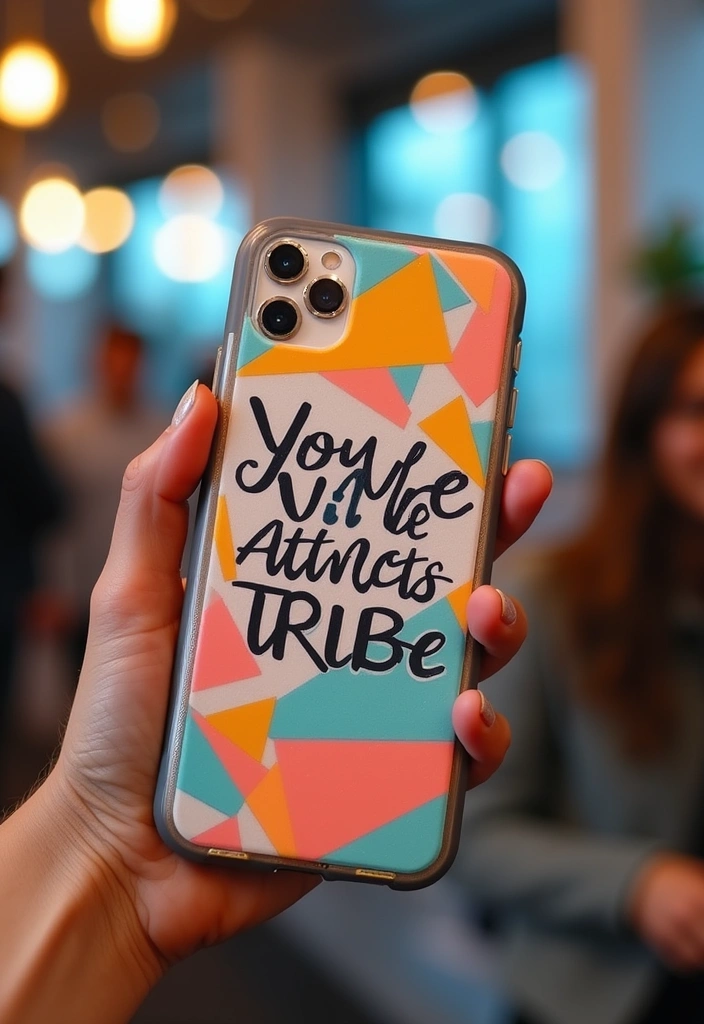 22 Motivational Custom iPhone Cases That'll Inspire You Daily (You Won't Forget #8!) - 14. 'Your Vibe Attracts Your Tribe'