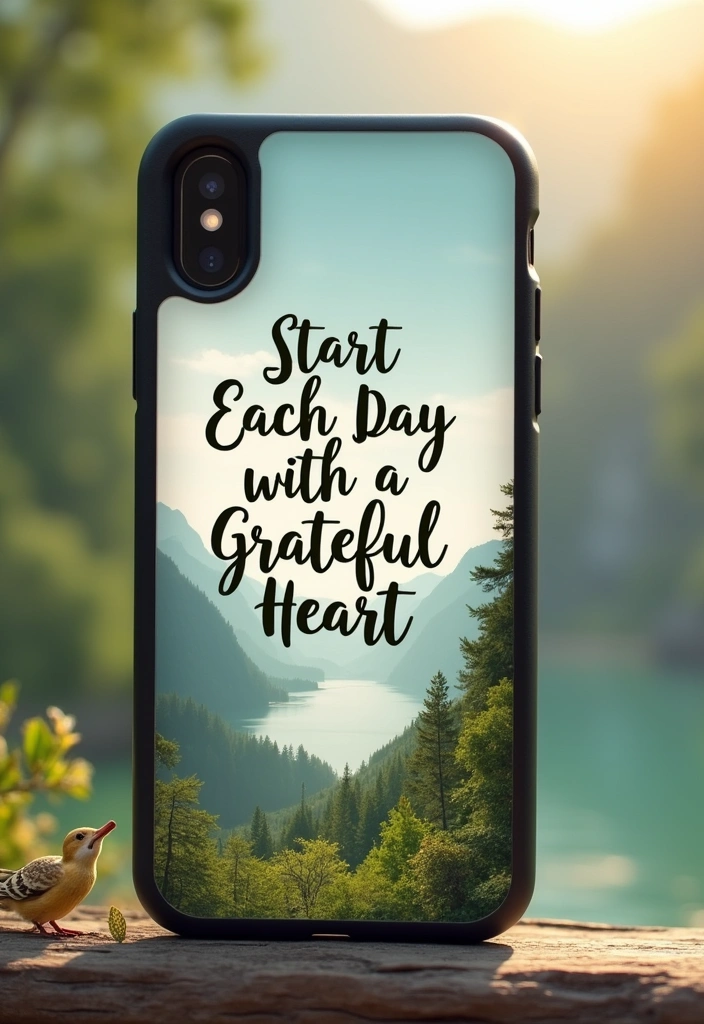 22 Motivational Custom iPhone Cases That'll Inspire You Daily (You Won't Forget #8!) - 15. 'Start Each Day with a Grateful Heart'