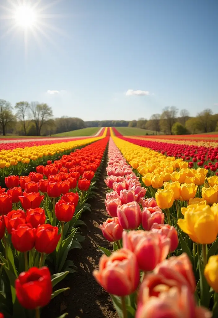 15 Stunning Flower Phone Backgrounds That Will Brighten Your Day (You Won't Believe #7!) - 10. Colorful Tulip Fields