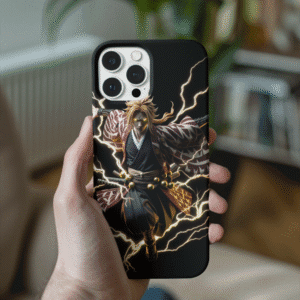 "Thunder-Breath Warrior: Dynamic Japanese Art Phone Case"
