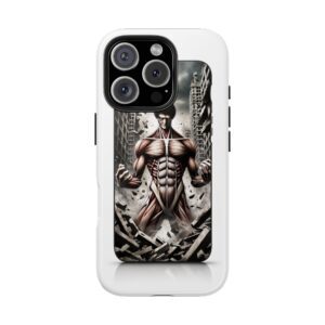 "Titan's Rise: Epic Transformation Amidst Fallen City Phone Case"- Phone Case