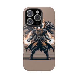 "Fiery Dragon Slayer: Epic Hero's Power Flight Phone Case"- Phone Case
