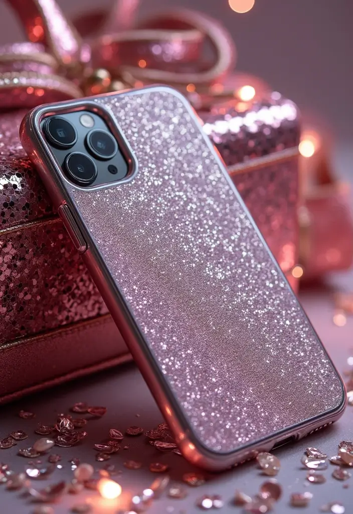 10 Stunning iPhone 16 White Cases That'll Elevate Your Style Game! - 6. Chic Glitter and Glam 1