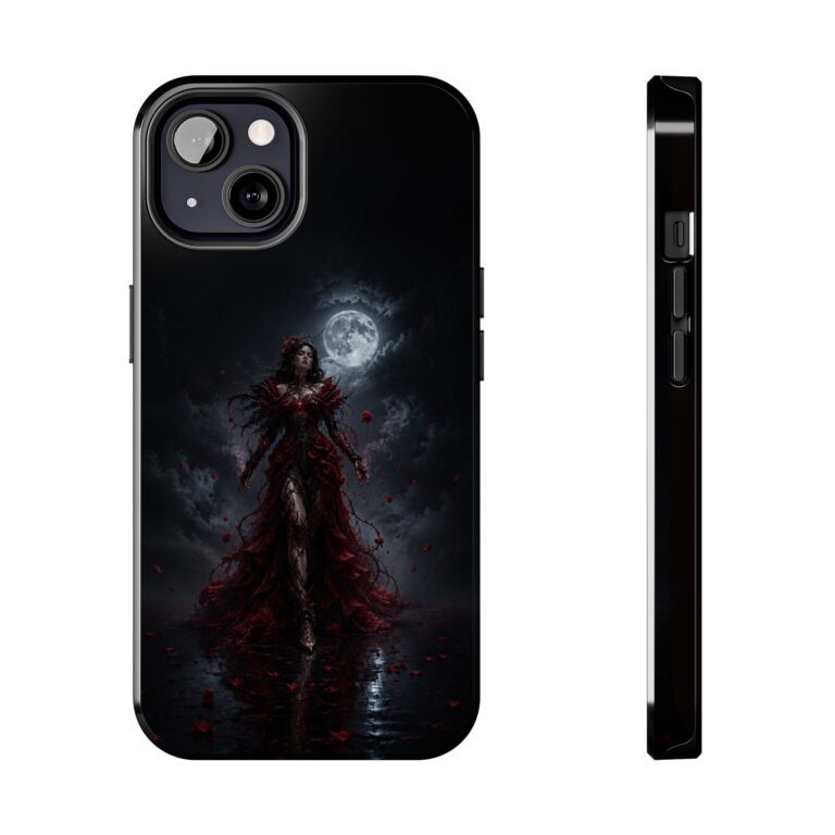 Crimson Moon Carnation Queen dark fantasy phone case