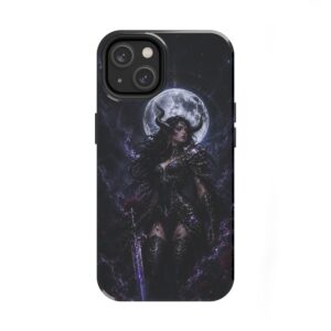 Dark Moon Valkyrie Tough Phone Case — Gothic Warrior iPhone Case