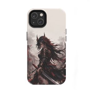 Blood Oath: Horned Warrior in the Ashes of Battle" Phone Case