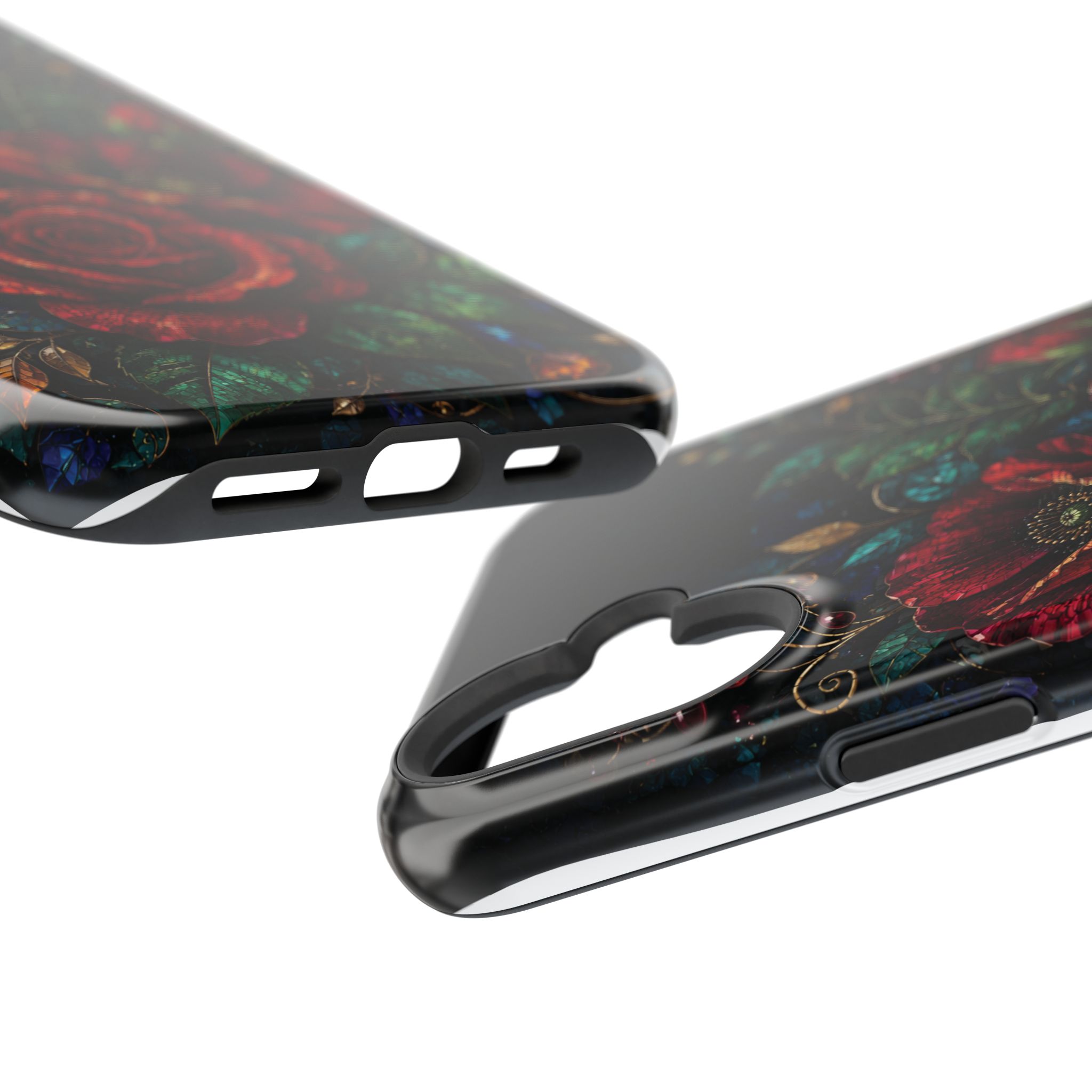 Midnight Rose Mosaic Magnetic Tough Phone Case. Gothic Floral MagSafe® Case for iPhone and Samsung - Image 80