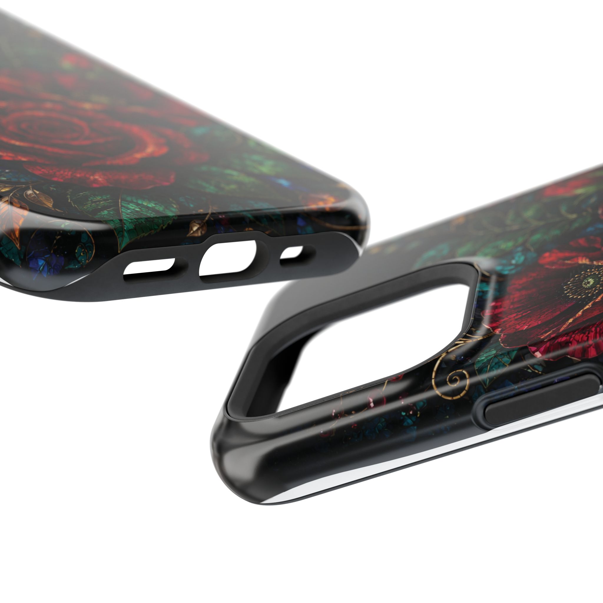 Midnight Rose Mosaic Magnetic Tough Phone Case. Gothic Floral MagSafe® Case for iPhone and Samsung - Image 88