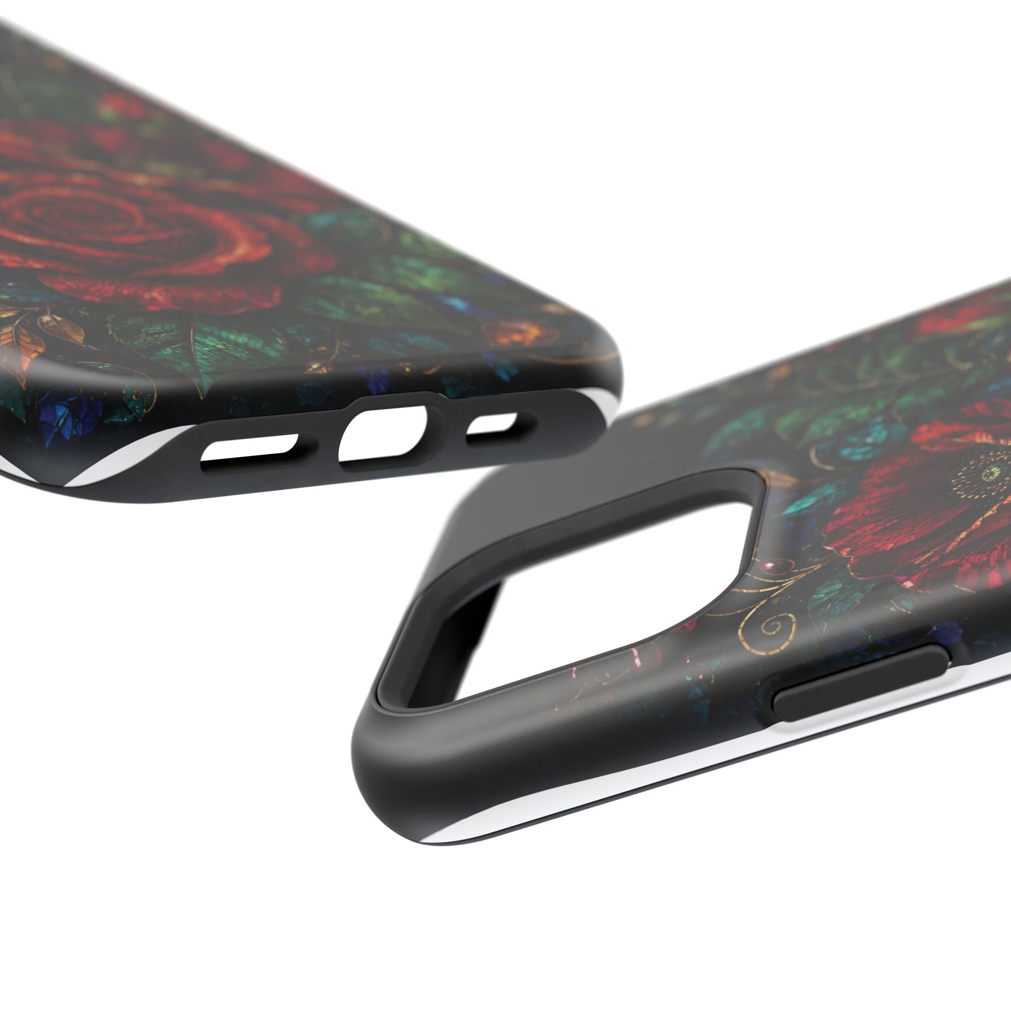 Midnight Rose Mosaic Magnetic Tough Phone Case. Gothic Floral MagSafe® Case for iPhone and Samsung - Image 100