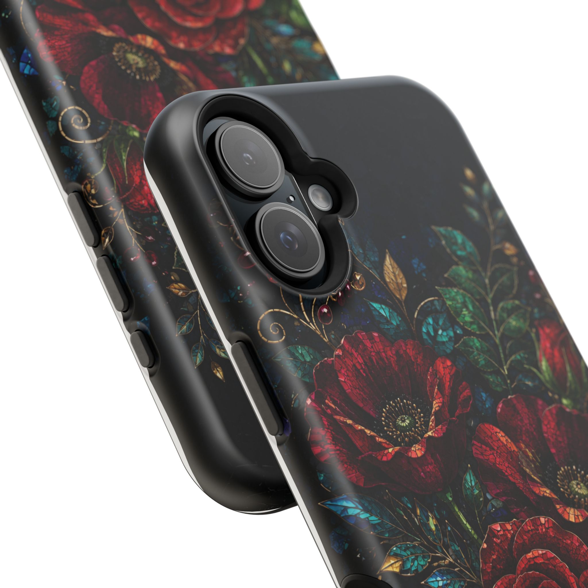 Midnight Rose Mosaic Magnetic Tough Phone Case. Gothic Floral MagSafe® Case for iPhone and Samsung - Image 83