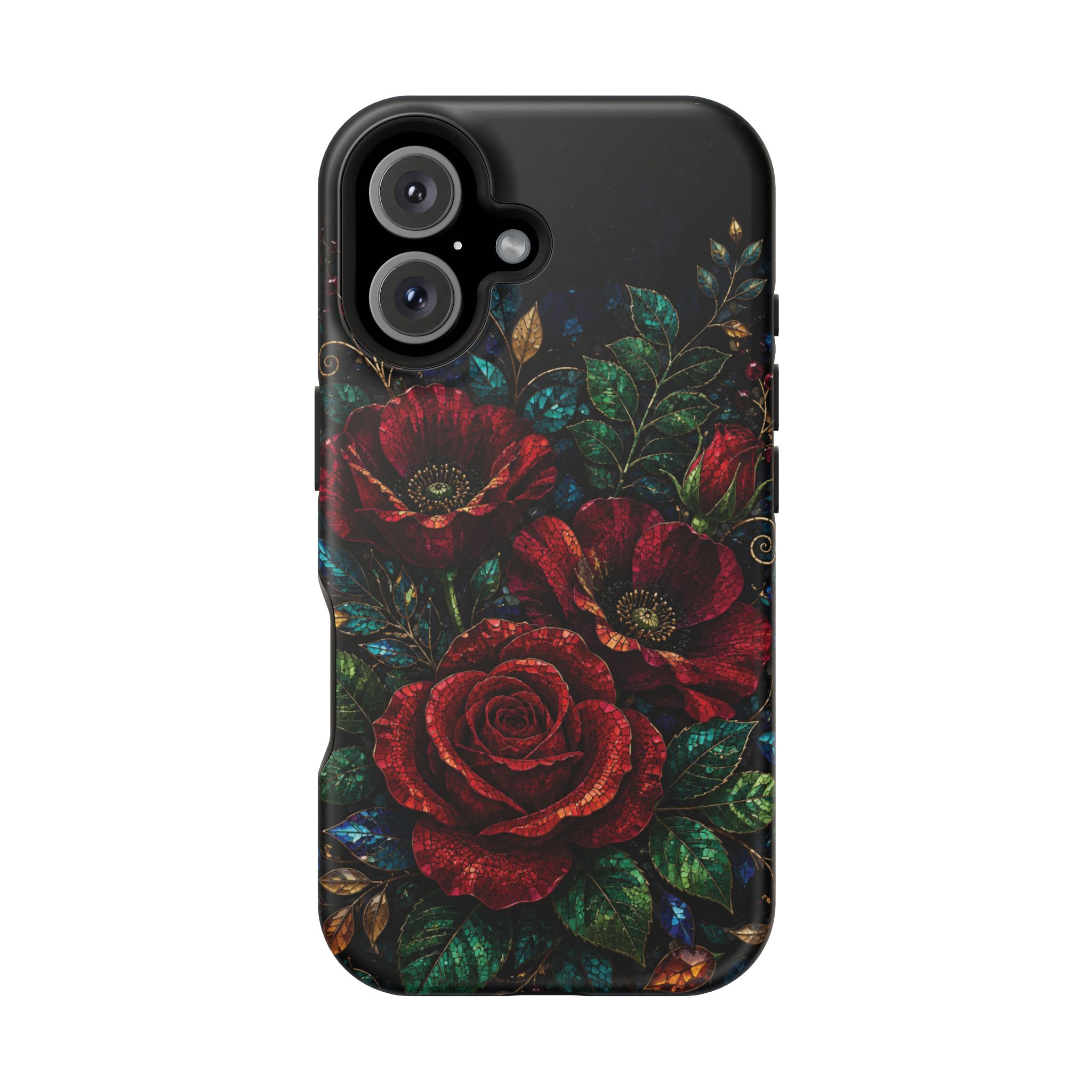 Midnight Rose Mosaic Magnetic Tough Phone Case. Gothic Floral MagSafe® Case for iPhone and Samsung - Image 73