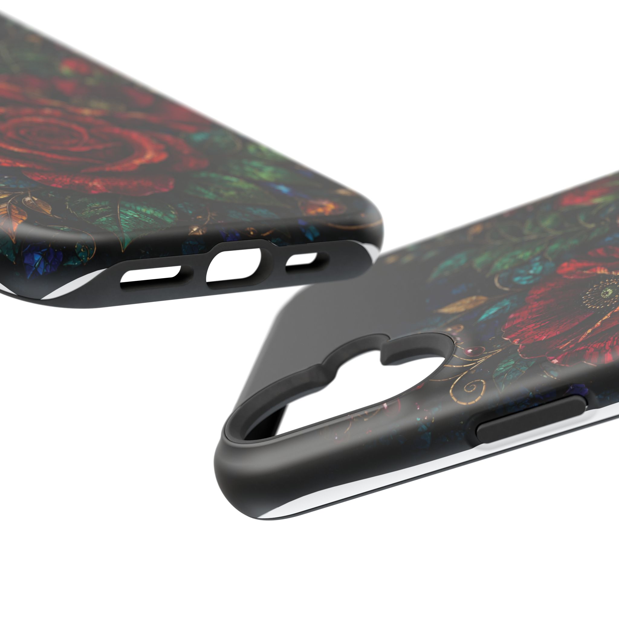 Midnight Rose Mosaic Magnetic Tough Phone Case. Gothic Floral MagSafe® Case for iPhone and Samsung - Image 84