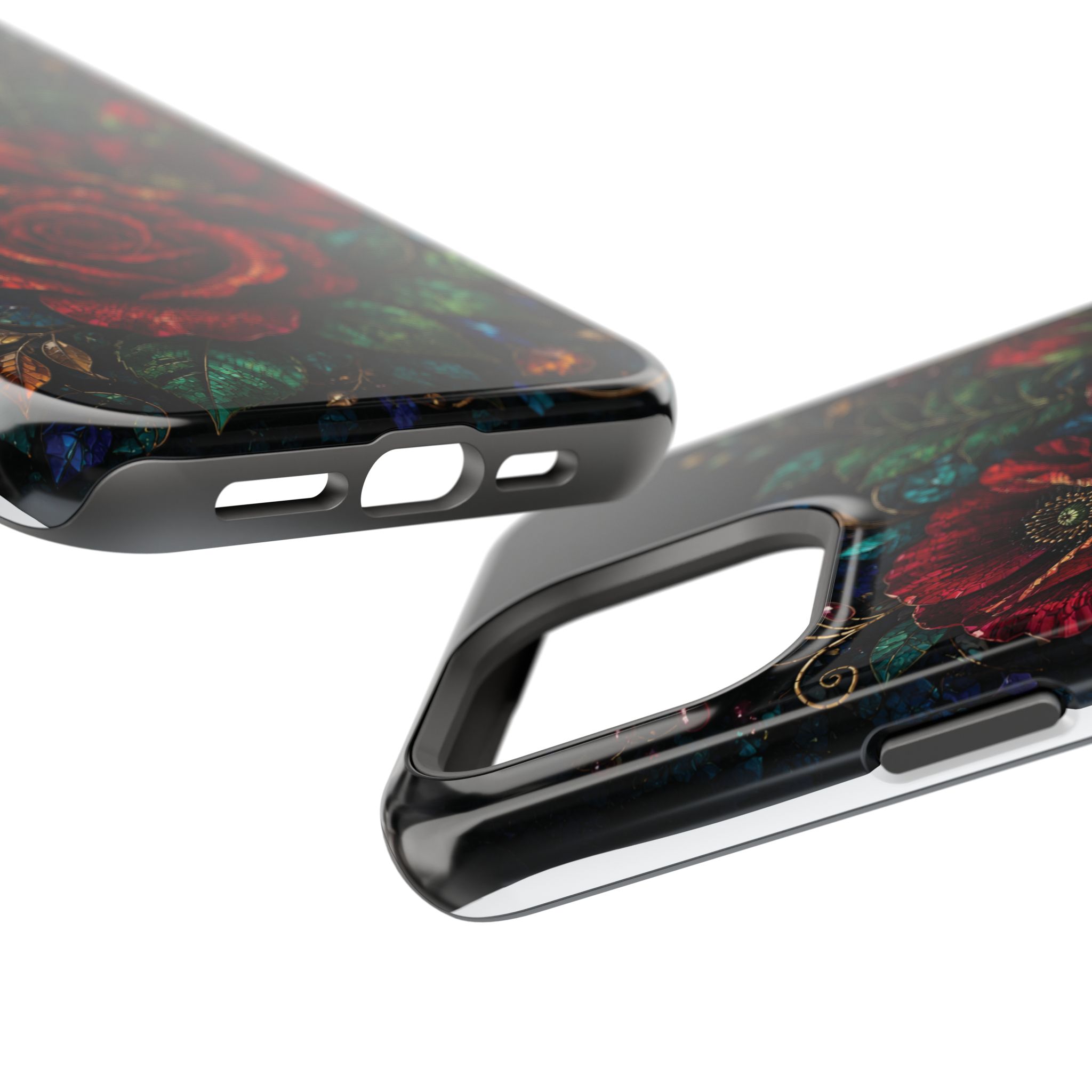 Midnight Rose Mosaic Magnetic Tough Phone Case. Gothic Floral MagSafe® Case for iPhone and Samsung - Image 63