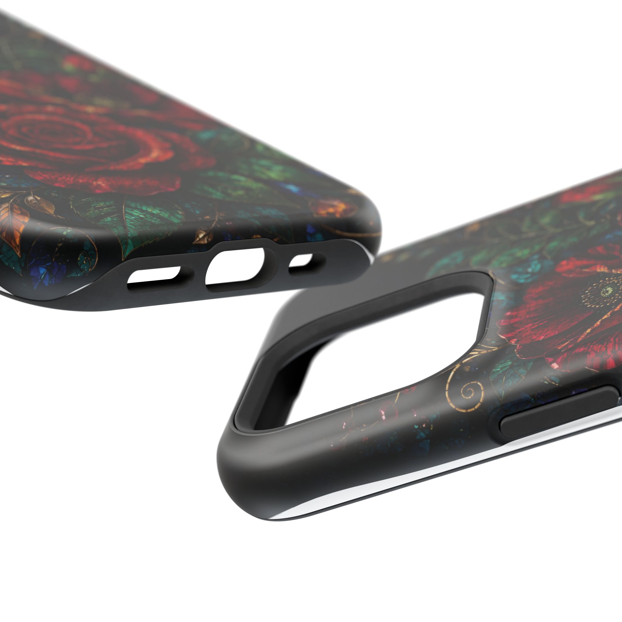 Midnight Rose Mosaic Magnetic Tough Phone Case. Gothic Floral MagSafe® Case for iPhone and Samsung - Image 92