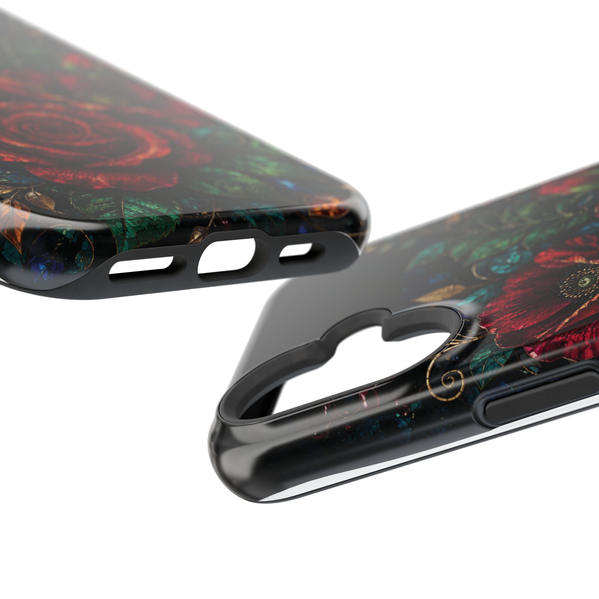 Midnight Rose Mosaic Magnetic Tough Phone Case. Gothic Floral MagSafe® Case for iPhone and Samsung - Image 72