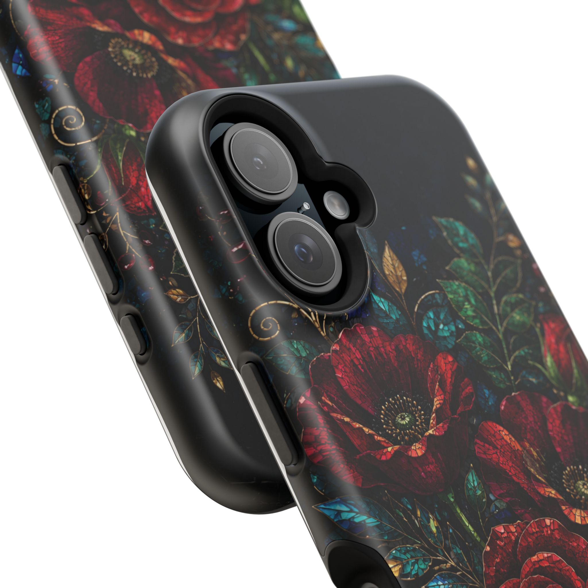 Midnight Rose Mosaic Magnetic Tough Phone Case. Gothic Floral MagSafe® Case for iPhone and Samsung - Image 75