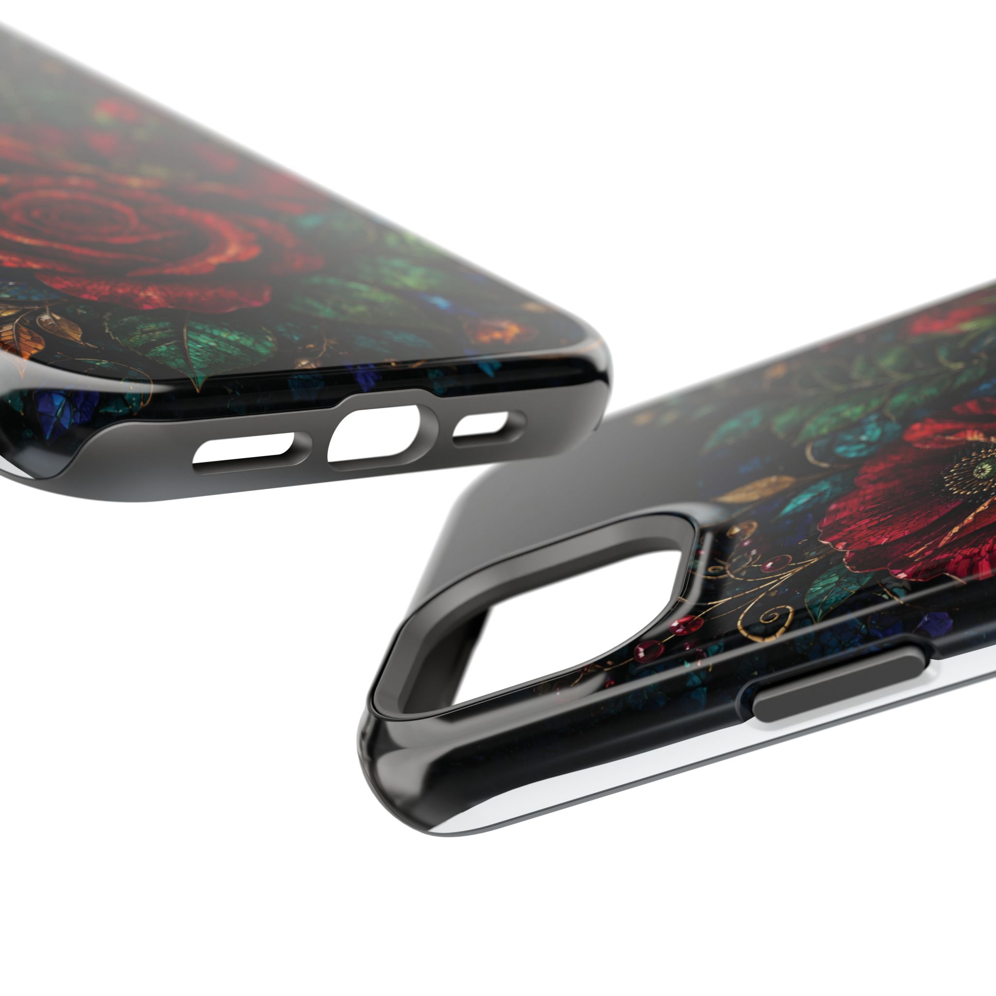 Midnight Rose Mosaic Magnetic Tough Phone Case. Gothic Floral MagSafe® Case for iPhone and Samsung - Image 55