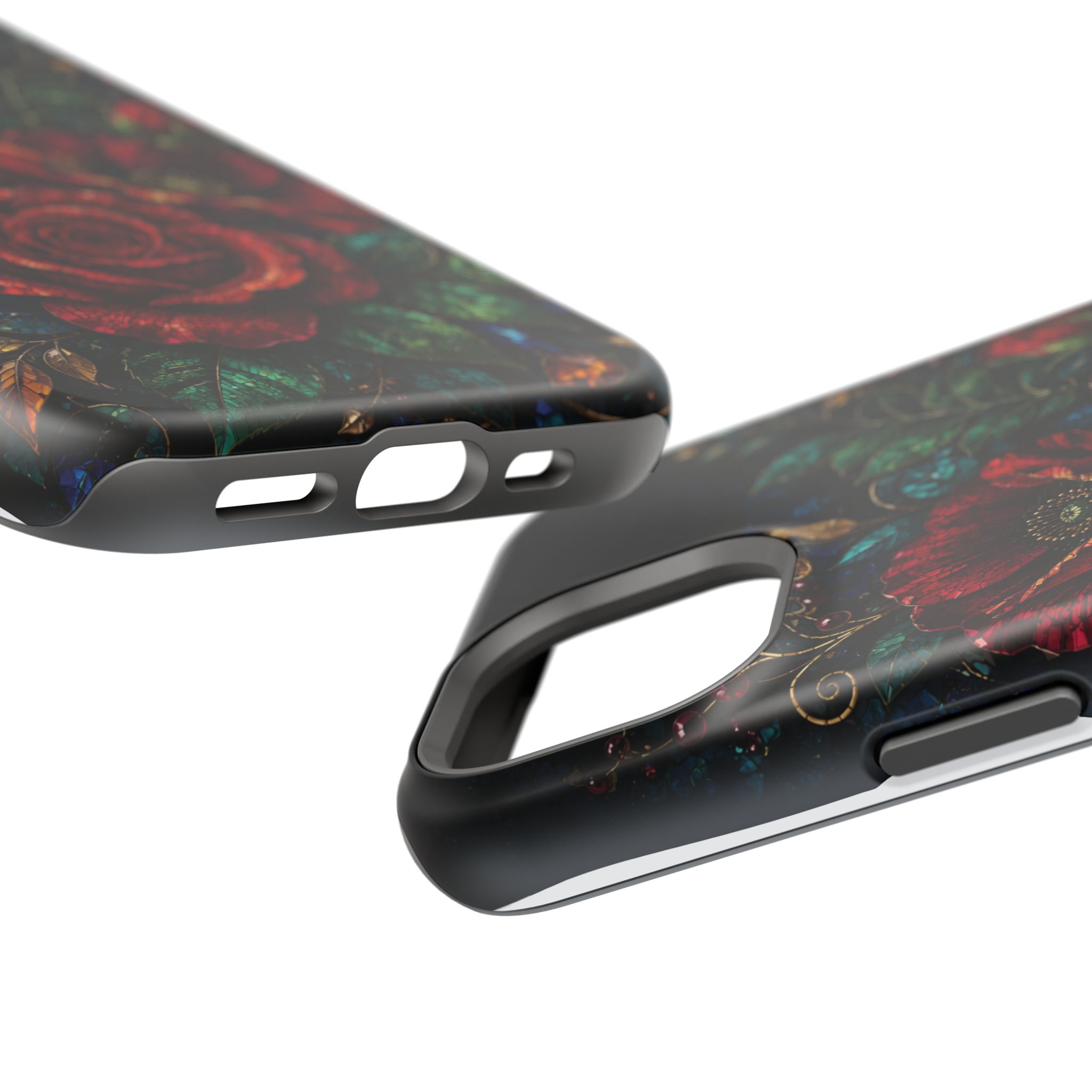 Midnight Rose Mosaic Magnetic Tough Phone Case. Gothic Floral MagSafe® Case for iPhone and Samsung - Image 43