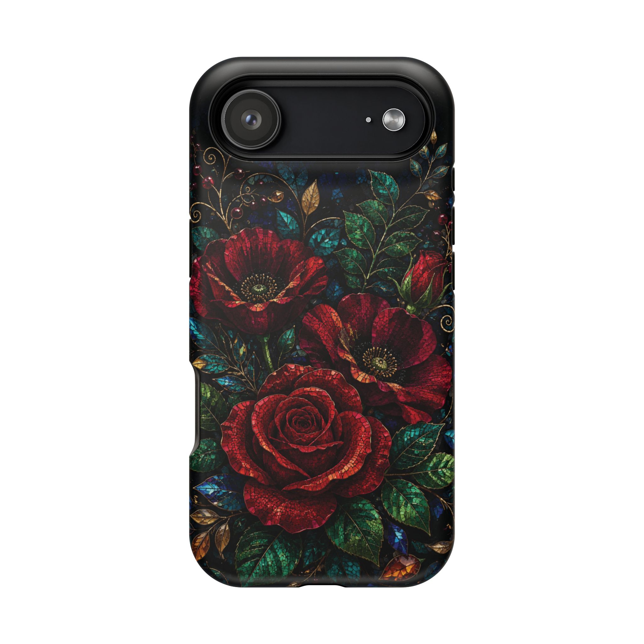 Midnight Rose Mosaic Magnetic Tough Phone Case. Gothic Floral MagSafe® Case for iPhone and Samsung - Image 102