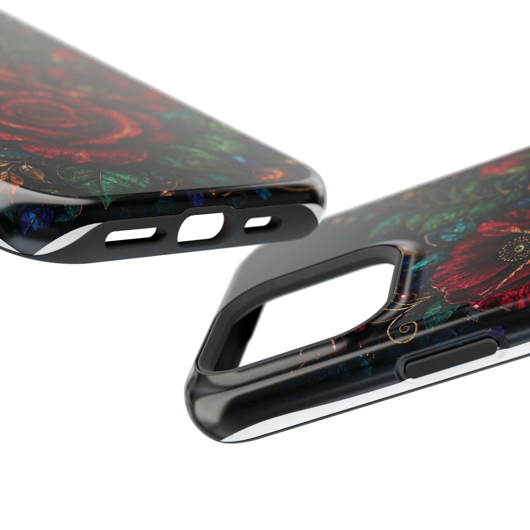 Midnight Rose Mosaic Magnetic Tough Phone Case. Gothic Floral MagSafe® Case for iPhone and Samsung - Image 96