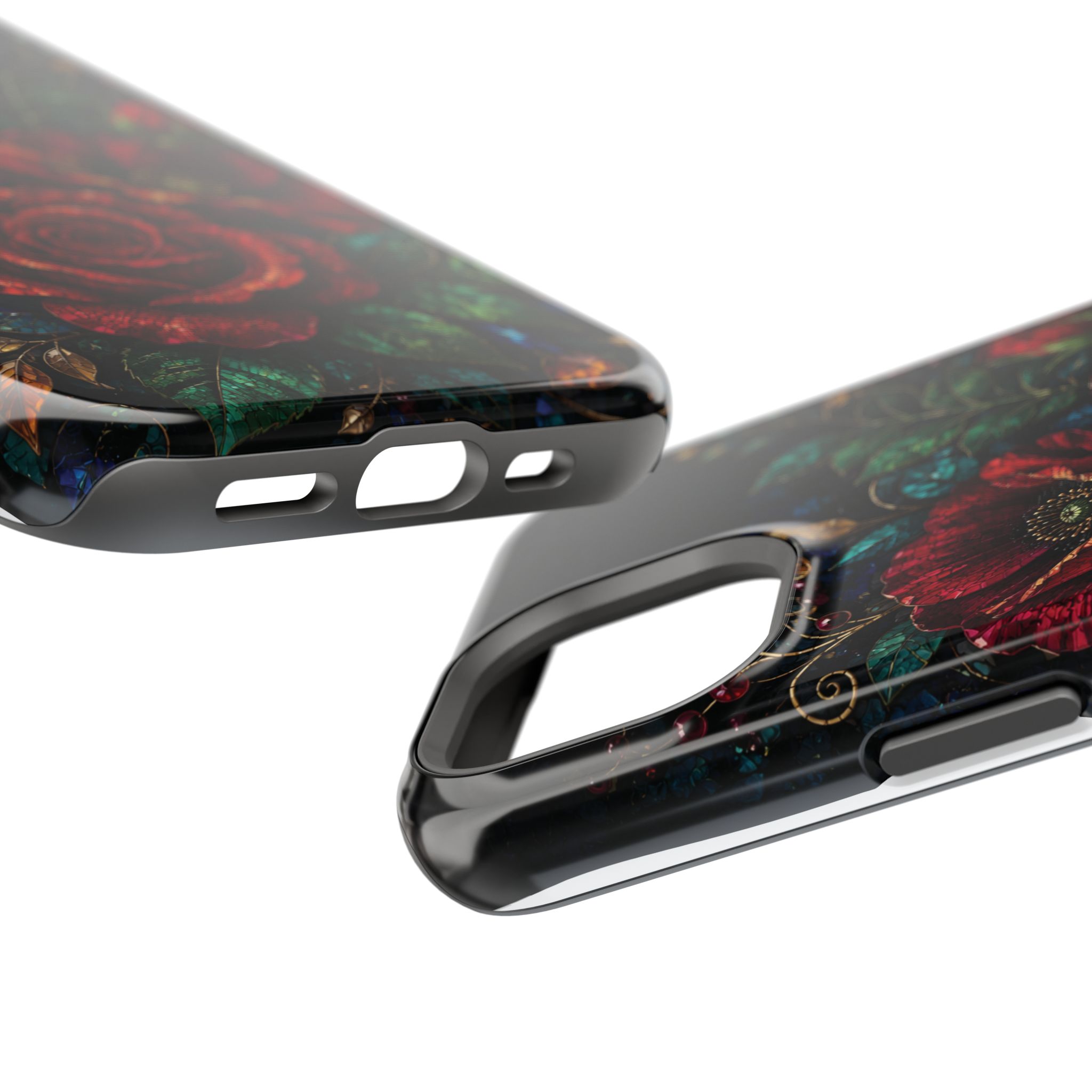 Midnight Rose Mosaic Magnetic Tough Phone Case. Gothic Floral MagSafe® Case for iPhone and Samsung - Image 39